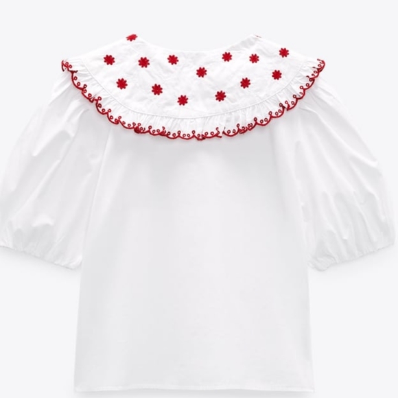 Zara Peter Pan Collar Puffy Sleeves - Picture 4 of 7